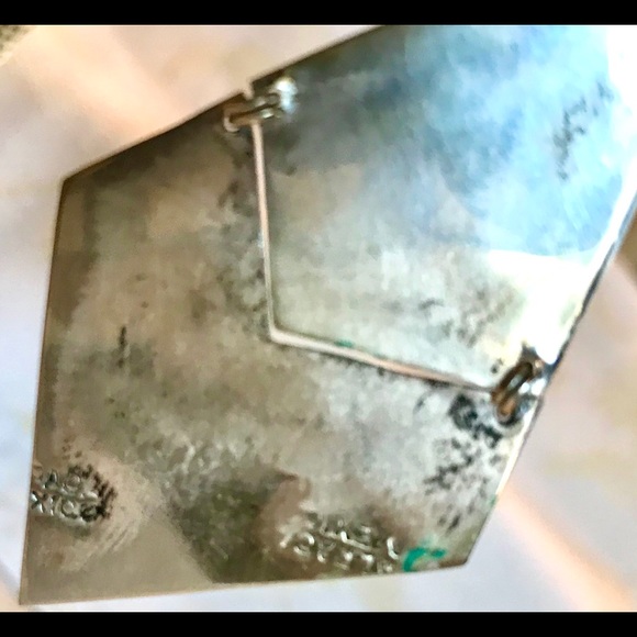 Vintage Taxco 925 SS Turquoise Chip Inlay Earrings - Picture 3 of 3